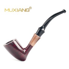 Pipa de pico hecha a mano MUXIANG Briar pipa de tabaco pipa lisa a mano alzada anillo de cuerno