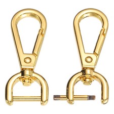 0.5" Swivel Clasp Hooks, 2 Pcs Detachable Snap Hook for Bag Strap, Gold