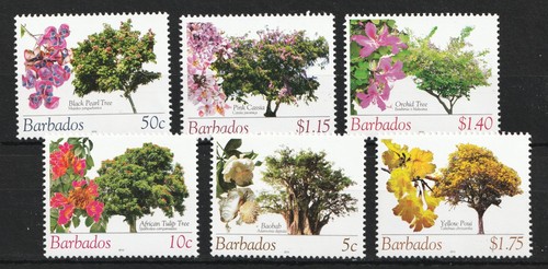 Barbados Sc# 1078a-088a 2010 - Blühende Bäume, Flora. MNH Cv 5,40€