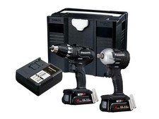  Panasonic Twin Pack Combi Drill Impact Wrench 18V 2 x 3.0Ah Li-ion EYC242PN2G31
