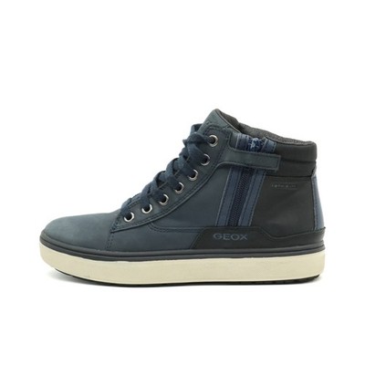 Geox Damen Amphibiox Sneaker Blau Leder Wasserdicht High-Top-Sneaker EU 36