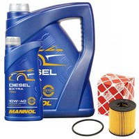 MotoröL Set Mannol 10W40 Api CH-4/SL 6 Liter + ÖLfilter FüR Citroen C5 Peugeot