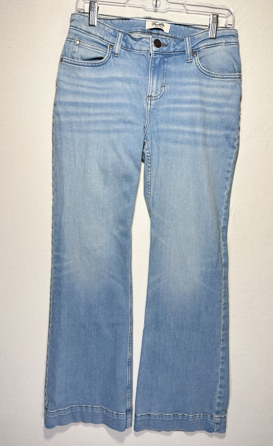 Wrangler Retro Mid Rise Bootcut Jeans Womens Light Blue Light Wash Stretch 28