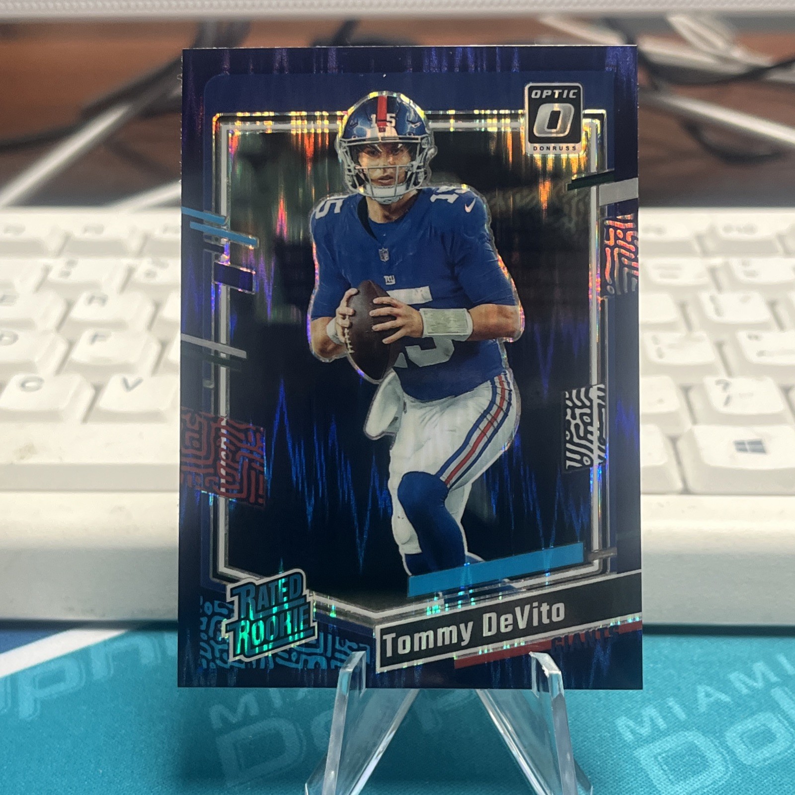2023 Panini Donruss Optic - Rated Rookie Tommy DeVito #280 Purple Shock Prizm...