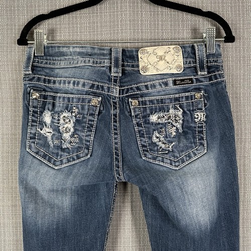Miss Me Signature Skinny Stretch Jean Women 27 30x31 Blue Distressed Embellished - Bild 11 von 24