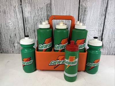 Gatorade  Orange 6 Pack Sport Squeeze Water Bottle Carrier Holder With 3 Bottles