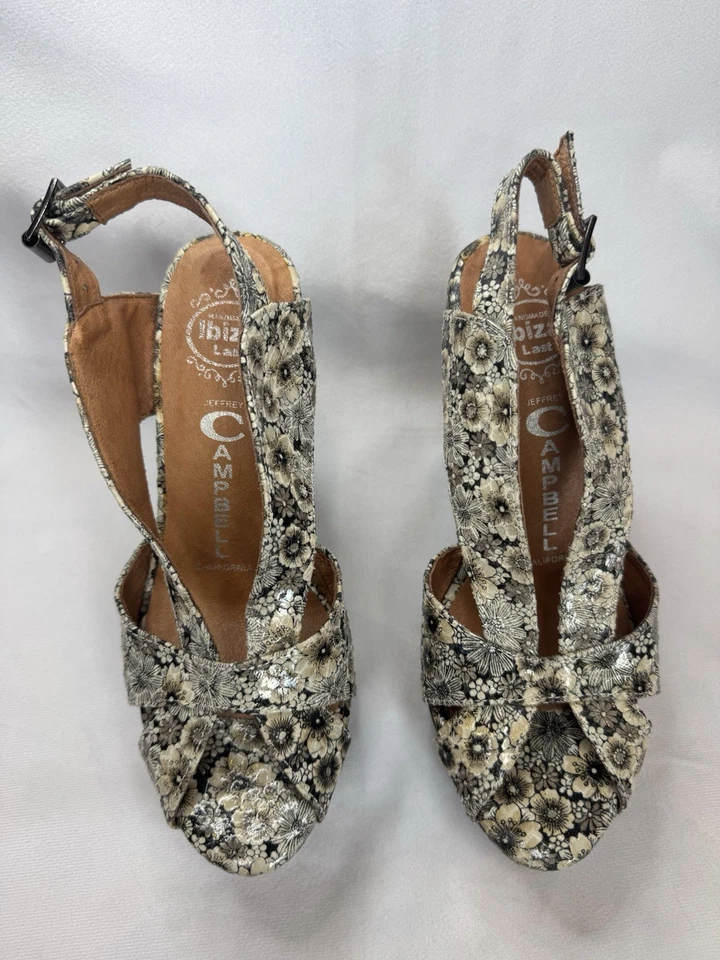 Jeffrey Campbell Ibiza Mariel Platform Sandals 5”Floral Wedge Vacation Heel - Image 2 of 4