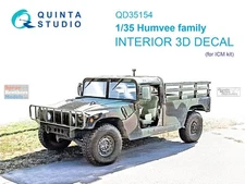 QTSQD35154 1:35 Quinta Studio 3D Decal - Humvee Family (ICM kit)