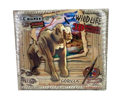 Wild Life 3D wooden Puzzle Gorilla New 7 Sealed With Free Shipping