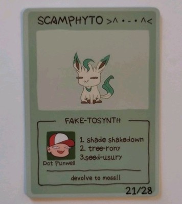 Pokescam V1 by Dot Punwell Leafeon (Scamphyto) 21/28 Regular Finish 