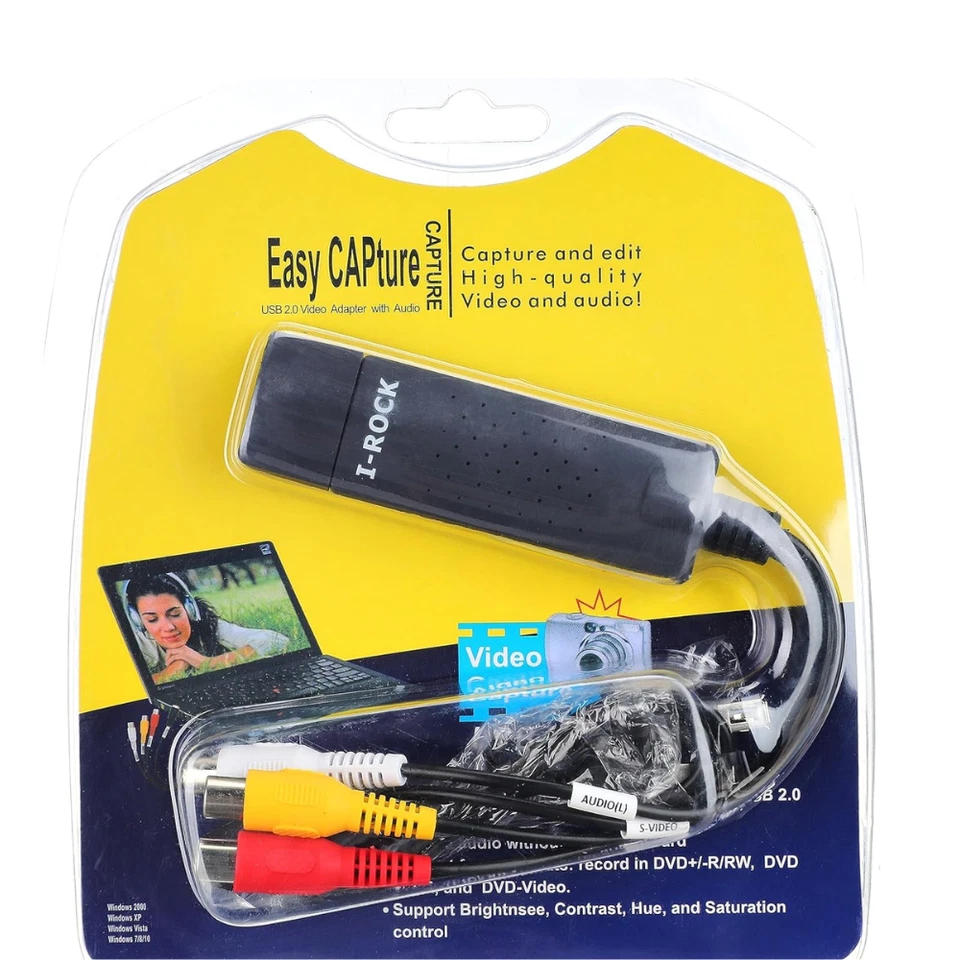 USB 2.0 Video VHS to DVD VCR HDD Converter Scart RCA Cable Adapter Capture Card - Image 3 of 4