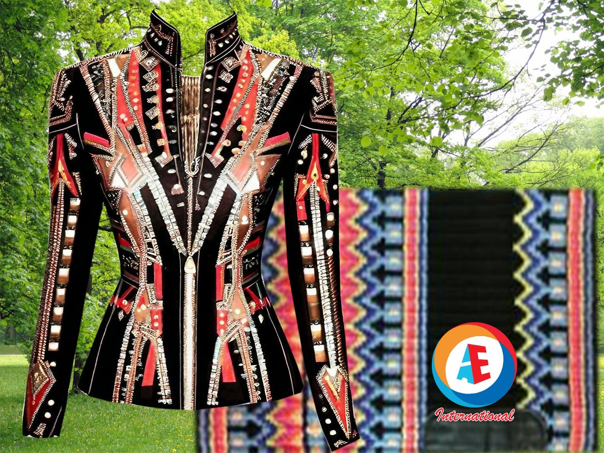 Veste de showmanship western rouge avec coussin assorti pour