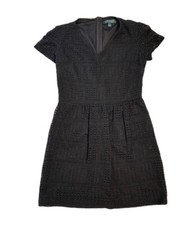 Ralph Lauren Size 2 Black Eyelet Dress Cocktail Formal Party 