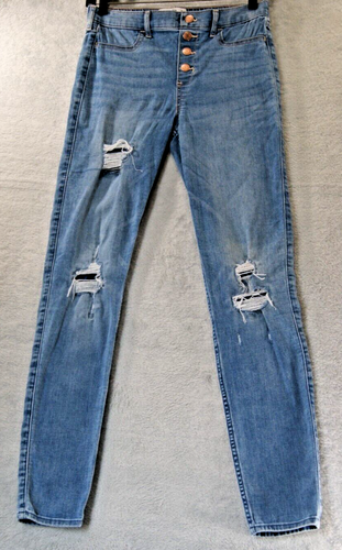Abercrombie & Fitch Girls Kids Jeans Slim 15 Distressed High Rise