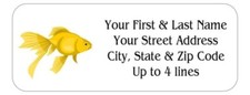 150 Goldfish Mailing Return Address Labels Personalized  1 x 2 5/8 in.