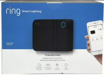 Ring Smart Outdoor Lighting Transformer Low Voltage 12-15V, 200W BRIDGE REQUIRED