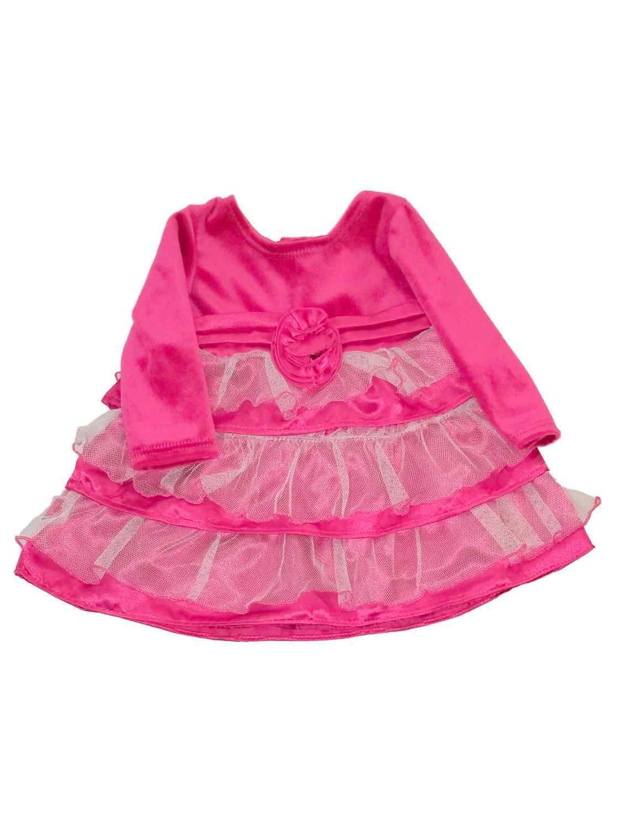 velvet christmas dresses for infants Infant Toddler Girls Pink Holiday Party Dress Ruffle Tulle sweet In Our Cozy