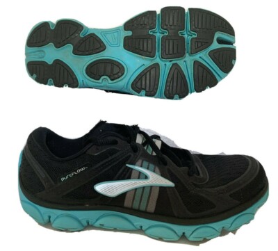 Brooks Pure Flow Womens Black Teal Running Shoes Womens sz