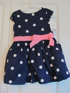 girls navy polka dot dress