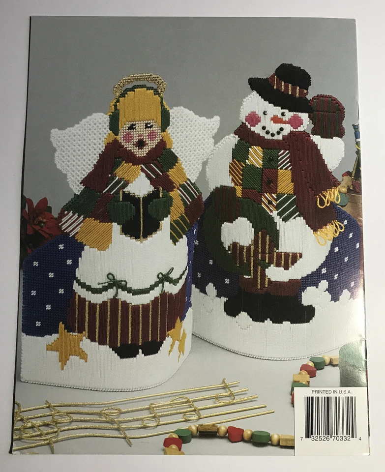 Annie’s Attic Plastic Canvas Christmas Cheer Santa Snowman Dolls Pattern 870332 - Image 2 of 2