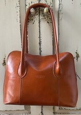 Vera Pelle Handbag Leather Made In Italy  Brown Euc. (y)