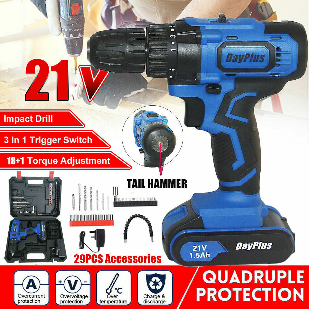 High Torque Cordless Drill Driver Tool 