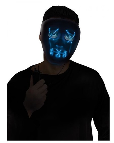 Light-Up Illumo Purge Mask - Black - Costume Accessory - One Size - 4 Colors - Picture 10 of 11