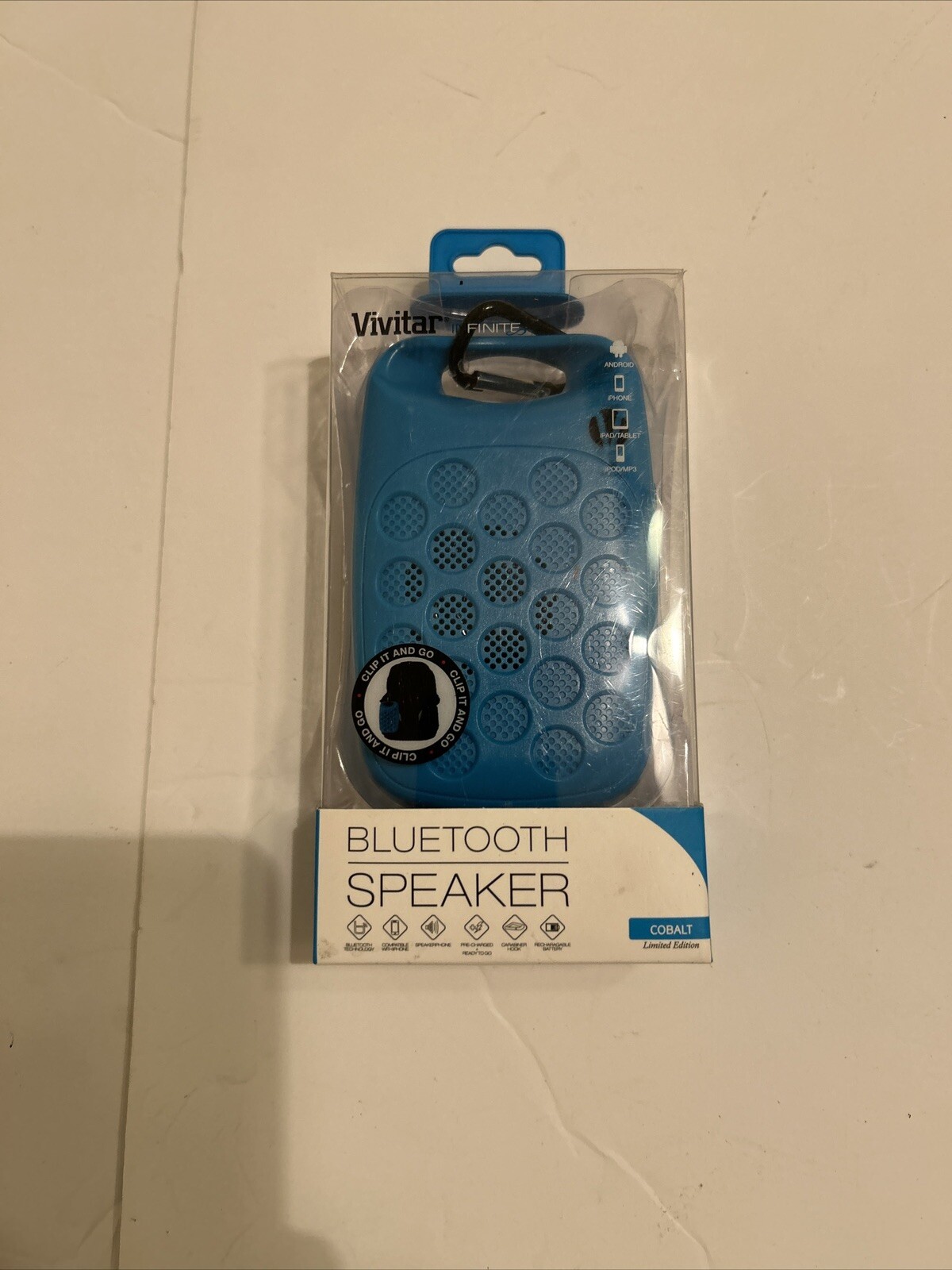 Vivita Infinite Cobalt Blue Limited Edition Bluetooth Speaker with Carabiner Clip-image