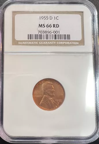 1955-D  1C Lincoln Wheat Cent NGC MS 66 RD