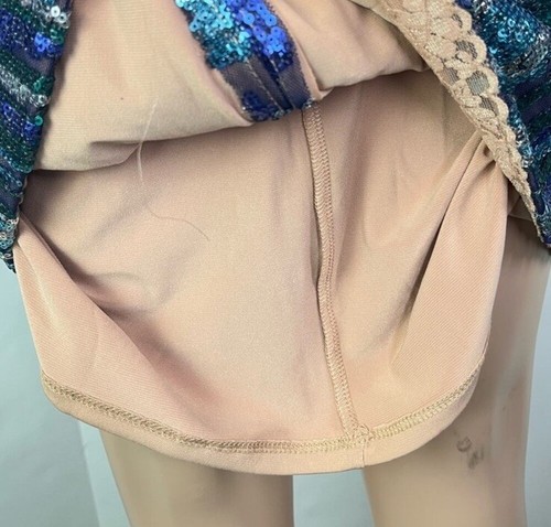 Dress the Population Zoe Sequin Blue Formal Cocktail Party Dress Size Large - Picture 11 of 16
