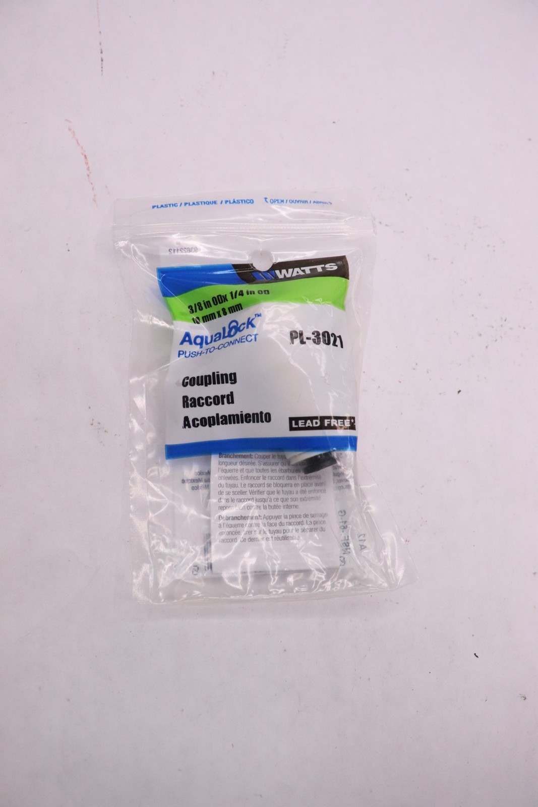 Watts Water Push Fit Union 3/8" X 1/4" OD PL-3021
