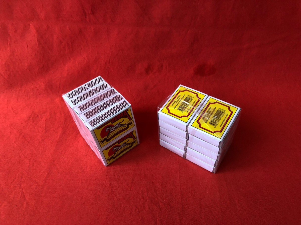 ZEBRA SAFETY MATCHES BOX OF 10 MATCHES WITH NO STICKS - EMPTY