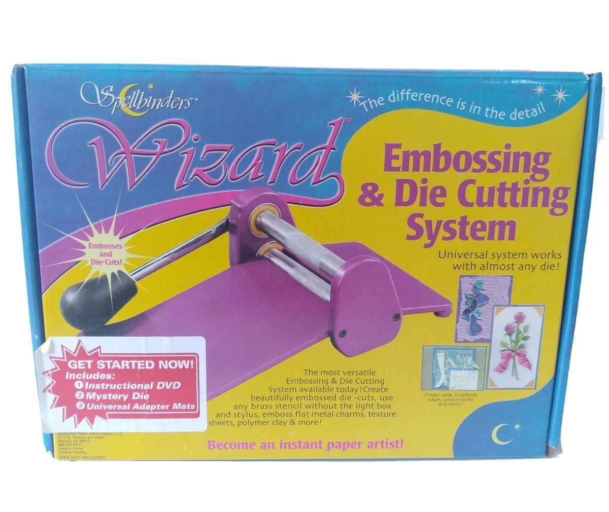 Spellbinders Wizard Embossing & Die Cutting System Purple Vintage In Box