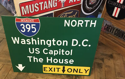 XXL US Strassenschild Washington D.C Capitol White House - 80x56 cm Interstate