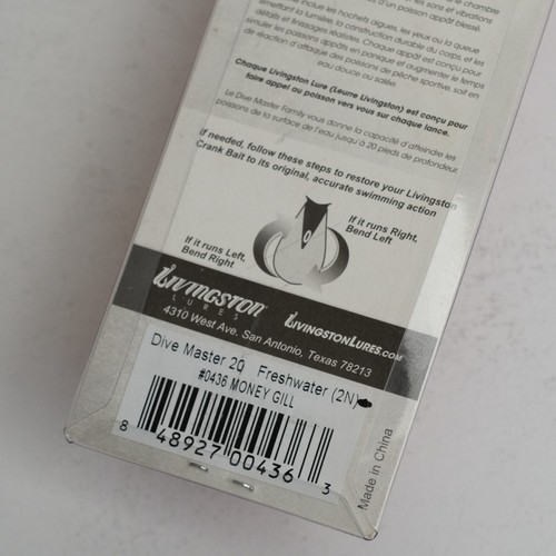 LIVINGSTONE LURES Dive Master 20 Freshwater 0436 Money Gill NEW - Picture 6 of 7