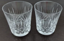 Edinburgh Crystal Appin Old Fashioned Glass Set of 2 Glasses 3.5" Scotland