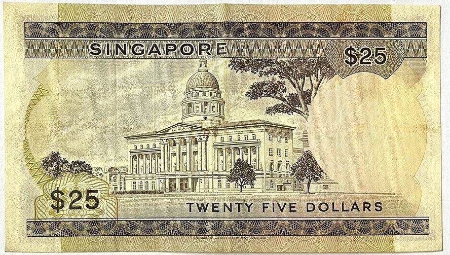 SINGAPORE 25 DOLLARS P-4 1972 ORCHID Rare CURRENCY MONEY