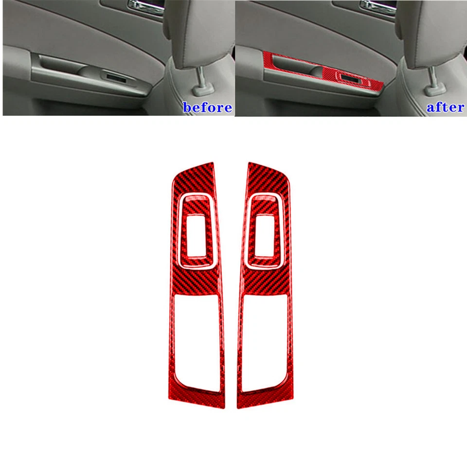 34Pcs Red Carbon Fiber Full Set Kit Cover Trim For Subaru Forester 2009-2013 — 第 4/4 张图片