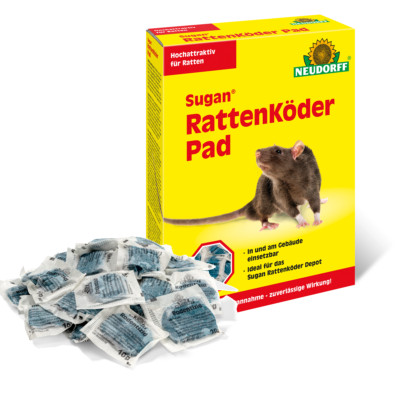 2 x 500 g Neudorff Sugan RattenKöder Pad Köderbeutel Rattengift