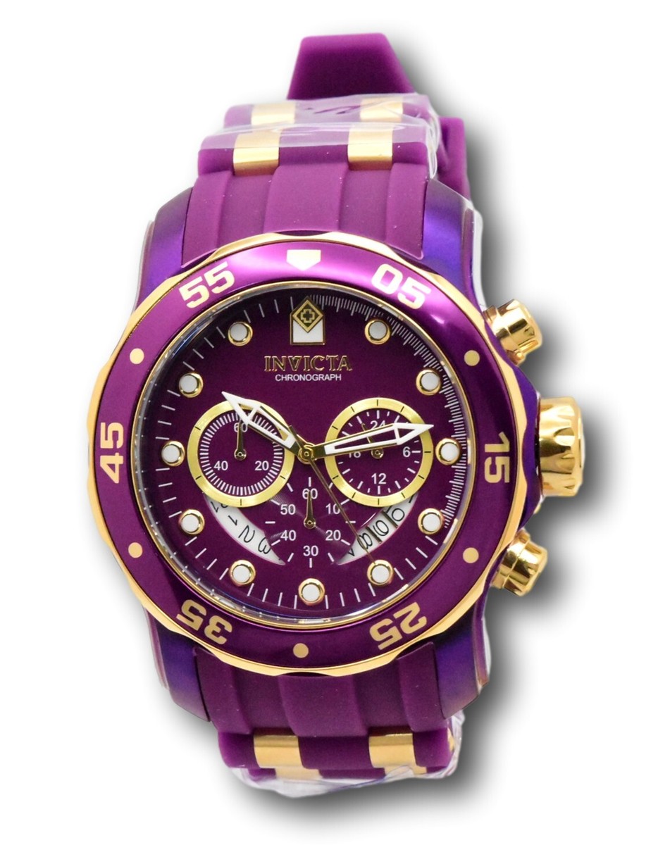 Invicta Pro Diver Men's 48mm Dark Purple Silicone Chronograph