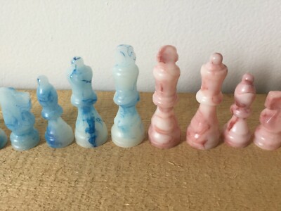 Strawberry Marble Color Chess Set Game Gift Toy Educational Handmade Fun Unique 