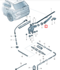 Volkswagen T-Cross C11 Heckklappen-Fensterwischerarm 2GM95570703C, Originalteil