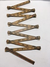 Vintage Lufkin X46 72โ Red End Extension Rule Wood Folding Ruler Made in USA