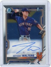 Anthony Walters 2021 1st Bowman Chrome Prospects Rookie RC Auto Mets 