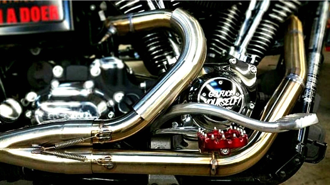 Flo Motorsports MX-Style Footpegs For Harley Davidson Dyna - Black Aluminum Pair