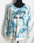 "LAST CLEAN SHIRT" SWEATSHIRT LARGE (12/14) BLUE & WHITE TIE DYED NO BOUNDARIES — photo 2
