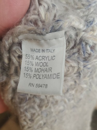 Elsamanda Womens Gray Sweater M Made in Italy Mohair Wool Acrylic Blend - Picture 7 of 8