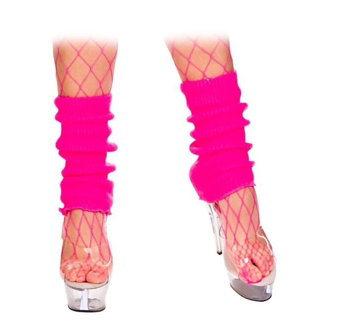 Neon Leg Warmers Ladies 1980s Disco Fancy Dress, Hen Night,  Halloween