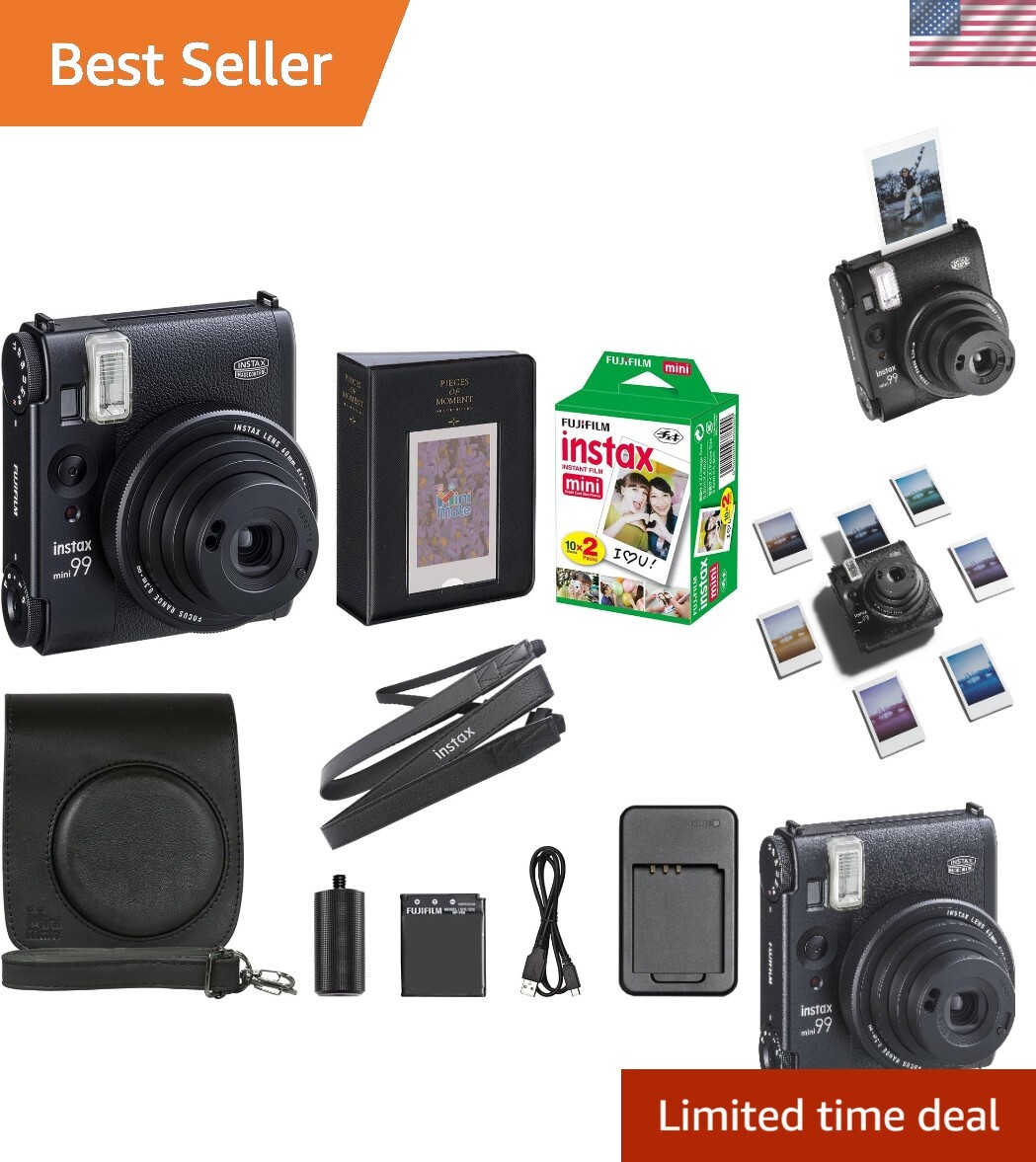 Fujifilm Instax Mini 99 Instant Camera Bundle with Leather Case and 20 Film-image