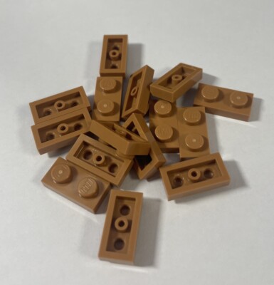 15x Lego  Classic City Platte 1 x 2 3023 Medium Nougat Basis Neu New
